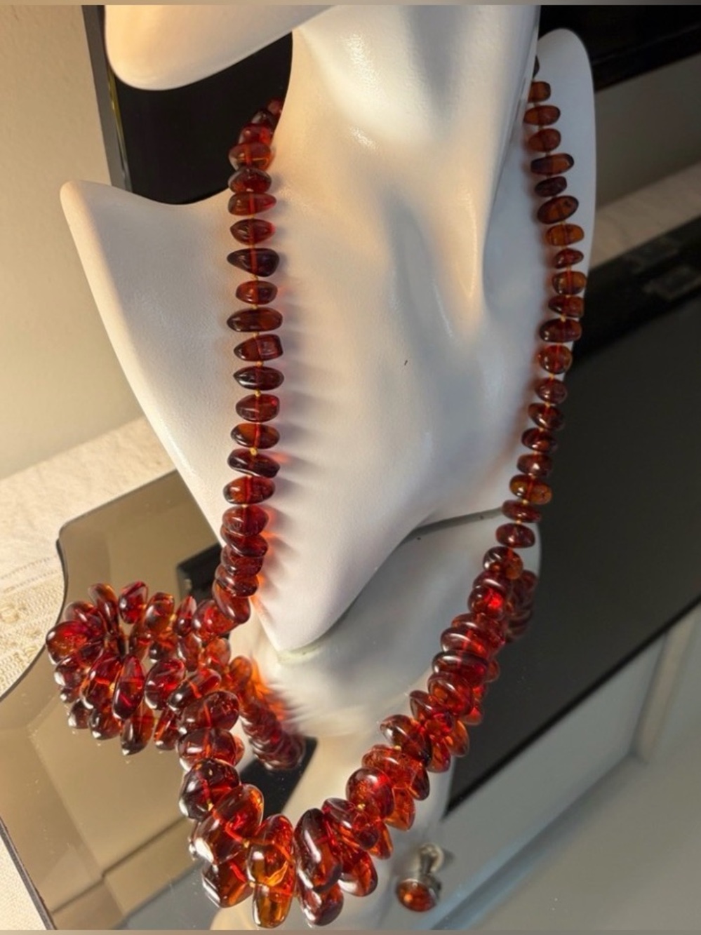 Vtg Cognac Baltic Amber 66.7 Grams TW. 14k 1/20 GF Clasp